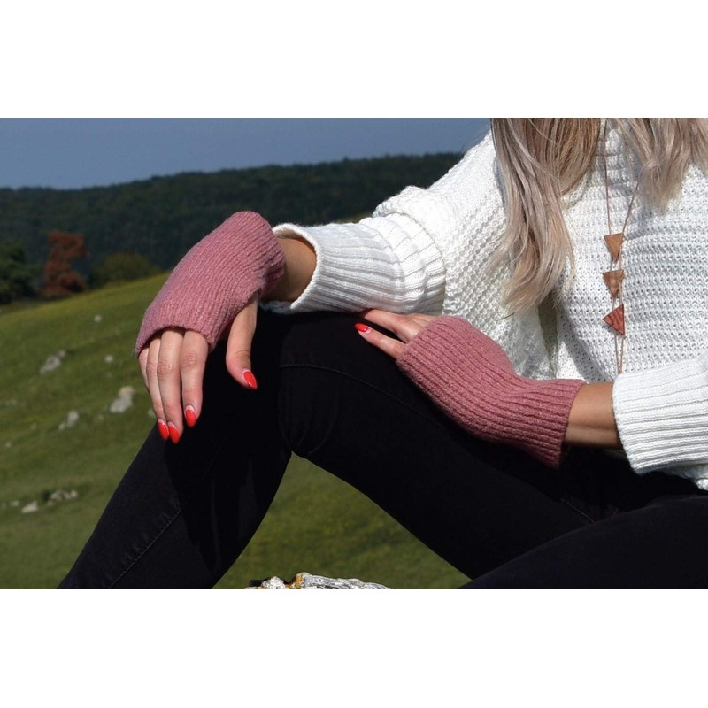 styleBREAKER 09010022 Women's Touchscreen Fabric Gloves with Removable Knitted Cuffs,