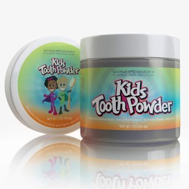 Garner's Garden Kids Tooth Powder 2 oz, Flouride Free, Remineralizes, Removes Plaque, Naturally Whitens, Deodorizes, Reduces Inflammation