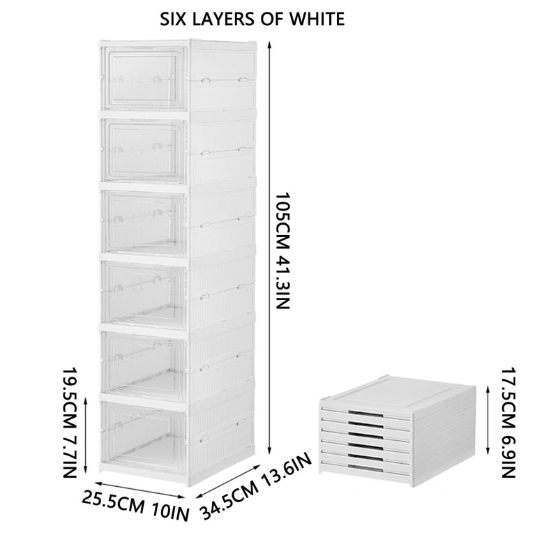 VaNaenic Foldable Shoe Rack,No Assembly Stackable Shoe Storage Box with