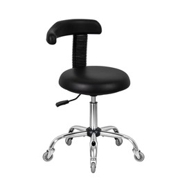 Antlu Rolling Stool with Back Support Tattoo Chair for Artist, Adjustable Esthetician Lash Chair for Dental Shop Sewing Nail Tech, Desk Shop Stools with Wheels