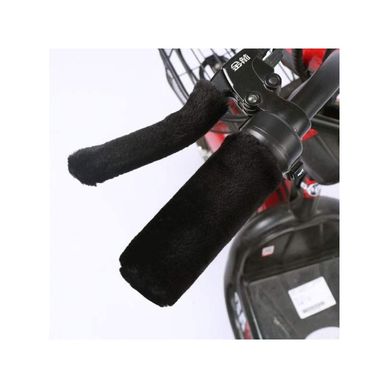 JQ 기모 핸들 커버 블랙 오토바이 부드러운 Fleece Handle Cover