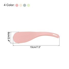 sourcing map 4pcs Plastic Rice Paddle Non-Stick Rice Spoon Stand-up Rice Spatula Kitchen Utensils for Home Restaurant Hotel, Beige/Green/Blue/Pink