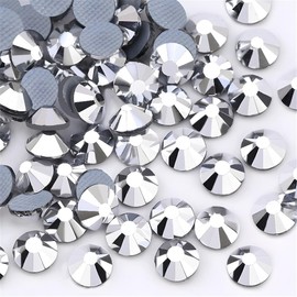 Hotfix Rhinestones Flatback Glass Rhinestone 6000PCS SS6 1.9-2.0MM Round Gems for Nails Art Glitter Crystals Stone DIY Bags Clothes Shoes (Silver)