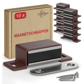Loumaxx Magnetic Catch, Magnetic Lock, Magnetic Lock, Door Magnet, Furniture Magnet, Cabinet Door Magnet, Magnetic Door Closer, Holding Magnet, brown
