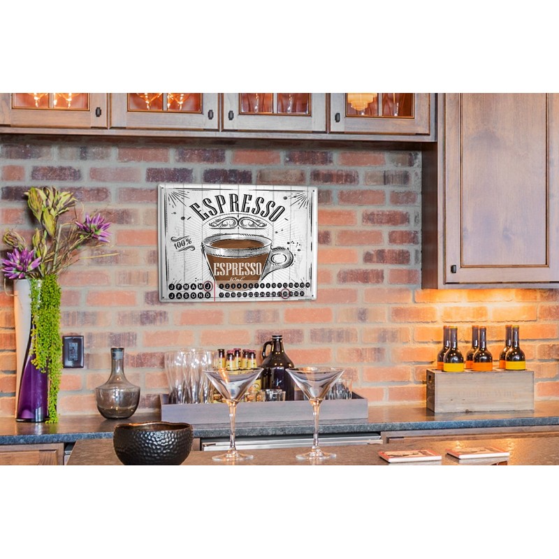 Service Coffee Espresso Magnetic Metal Wall Calendar