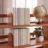 1 Pair Wood Bookends, Decorative Book Ends for Heavy Books,