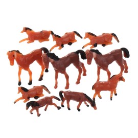 Hohopeti 10pcs Miniature Horse Figurines Realistic Plastic Horse Models for Home Decor Photography Props and Teaching for