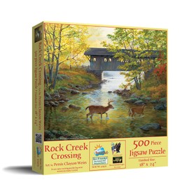 SUNSOUT INC - Rock Creek Crossing - 500 pc Jigsaw Puzzle by Artist: Persis Clayton Weirs - Finished Size 18" x 24" - MPN# 51979