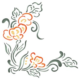 Victorian Embroidery Stencil, 4.5 x 4.5 inch - Vintage Floral Embroidery Tile Pattern