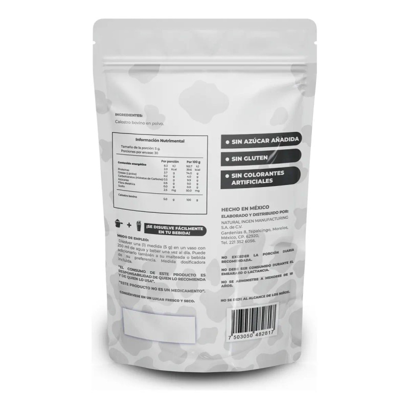 Calostro Bovino 150g Polvo Suplemento Sabor