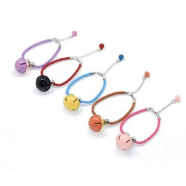 Yiwong Pet Leather Bell Collar Cat Collar Dog Collar PU Round Rope Large Bell Collar