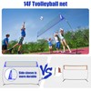 PLYOGO Volleyball Net, 14FT Freestanding Volleyball Net for Backyard, Adjustable