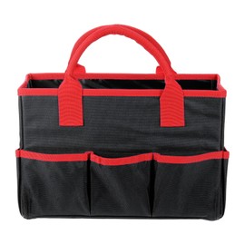 HARFINGTON Garden Tool Bag 12.99" x 5.91" x 8.66" Large Oxford Bag with Pockets Garden Tote Bag Gardening Plant Tool Organizer Storage Carrier Store for Outdoor Women Men, Black