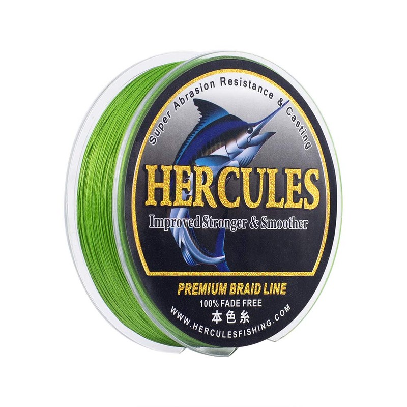 HERCULES Fade-Resistant Braided PE Fishing Line, 4 Strands, Long Casts,