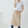 JOYAIYI Apron, Cafe Style, 2 Pockets, Natural Linen, Simple, Unisex,