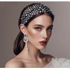 J's select Women's Party Dance Headband, Hair Accessory, Black, Rhinestone