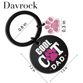 Cat Dad Gifts for Men Dad Keychain Cat Gifts for Cat Lovers Fathers Day Keychain Gifts From Daughter Son Gift For Dad Birthday Present For Valentine's Day Christmas Gifts for Men