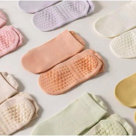 3 Pairs Cushioned Sole Pilates Socks Yoga Socks with Grips for Women Non-Slip Grip Socks,H HOME-MART Yoga Socks Grippy Socks for Ballet Barefoot Workout Anti Skid Athletic Socks