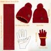 FUBABCO Winter Hat Scarf Gloves Set Women's Winter Warm Beanie