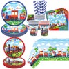 Train Party Decorations , Includes Plates, Straws, Napkins, Cups, Tablecloths,