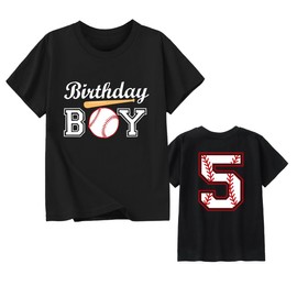 Baseball 5th Birthday Tees for Boys - 5 Years Old Five Happy Tops