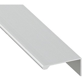 H8100 Designer Aluminium Furniture Handle Kitchen Profile Strip Can Be Shortened L-Shape - H8100 | Length 2500 mm | Handle Silver Anodised | Made in Germany | Cabinet Handle for Screwing | 1 Piece -