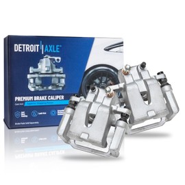 Detroit Axle - Pair Rear Brake Calipers w/Brackets Replacement for Dodge Charger Challenger Magnum Chrysler 300