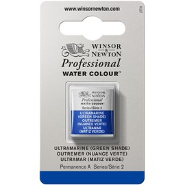 Winsor & Newton ウィンザー&ニュートン 絵具 『プロフェッショナル ウォーターカラー ハーフパン 667 ウルトラマリングリーンシェード 3102667』