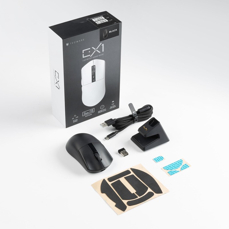 TECWARE EX1 Gaming Mouse, 26k Wireless Mouse, OLED Display, RGB