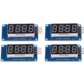 4Pcs 0.36 Inch 3.3~5.5V LED 4-Digit Adjustable Brightness Display Module for Arduino Red Light