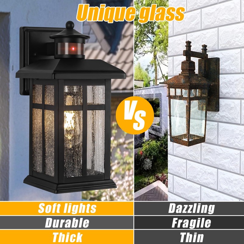 Brilvibera Outdoor Wall Light Motion Sensor - Updated Dusk to