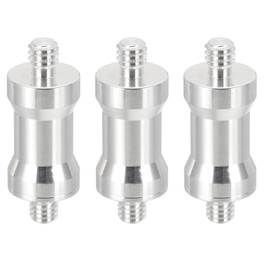 PATIKIL Camera Spigot Screws Converter 1/4" to M6" Male to Male, 3 Pack Tripod Screw Adapter Spigot Stud for Light Stand Hot Shoe Cold Shoe Adapter Ball Head Flash, Silver