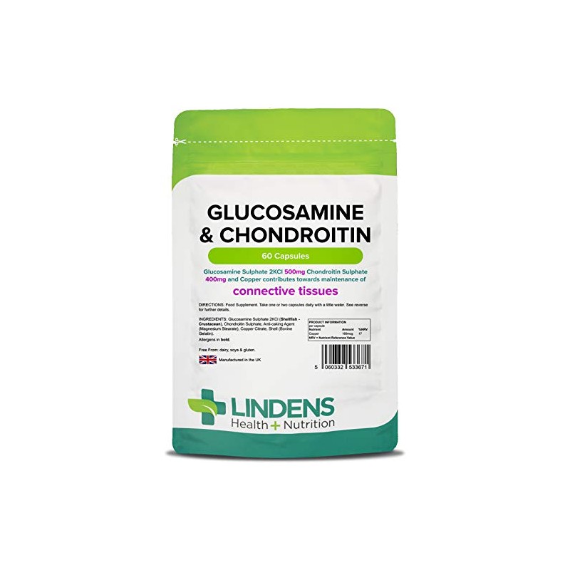 Glucosamine & Chondroitin 60 Capsules for joint care by Lindens