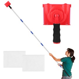 6-Section Paint Edger Tool with Threaded Extension Rod | Adjustable Paint Pad Applicator for Walls, Ceilings, Trim, Baseboards | Paint Edger Brush with 2 Refill Pads (35-93 Inches)