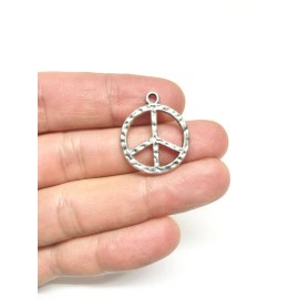 Fashion Jewelry PEACE SIGN HIPPIE LOVE WAR PROTEST pendant German Silver 24" Necklace women men