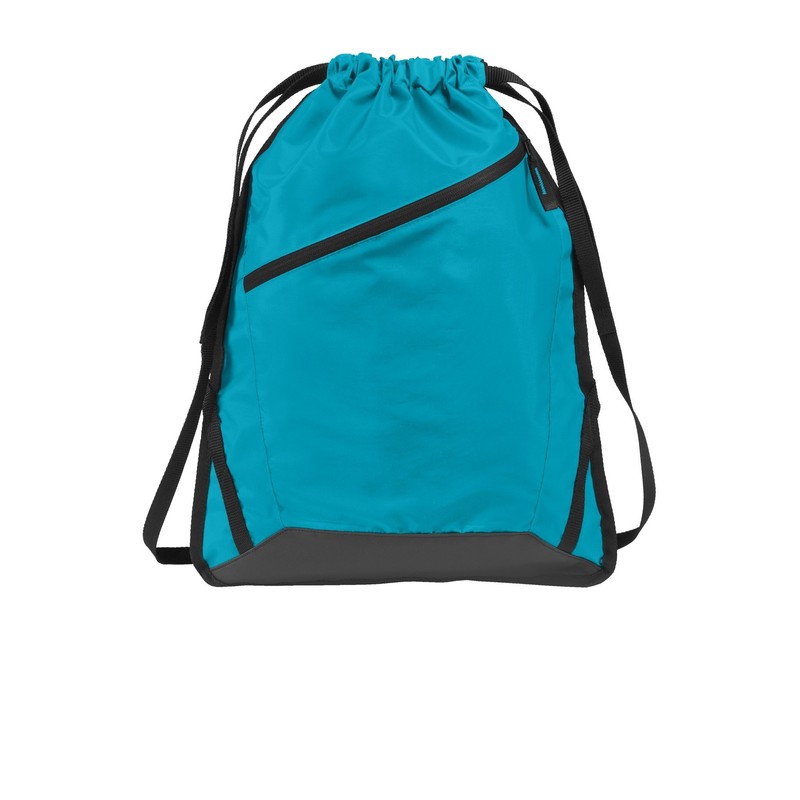 Port Authority Zip-It Cinch Pack. BG616, Tropic Blue/ Black, OSFA