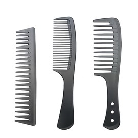 3 PCS Carbon Fiber Anti Static Comb, Heat Resistant Comb-Fine and Wide Tooth Comb for Men and Women, Professional Combs for Hair Stylist