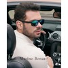 Marino Bonatti Square Sunglasses for Men Polarized UV400 Protection Mens