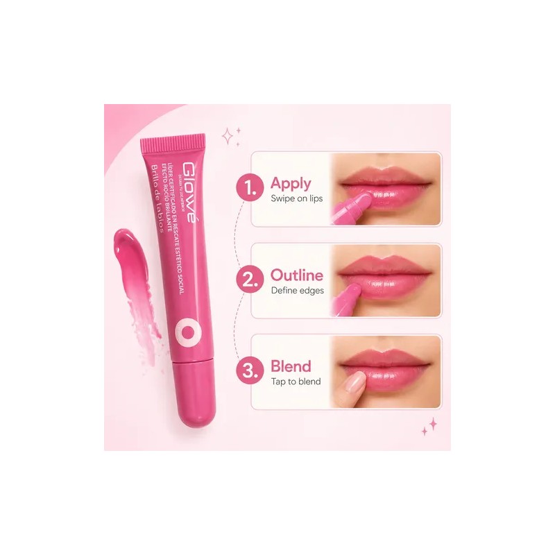 Labial Líquido Glowe Brillo Natural Textura Ligera 10ml
