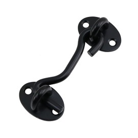 T Tulead 3-Inch Barn Door Lock Hook Eye Latch Gate Lock Black Stainless Steel Safety Latch with Mounting Screws