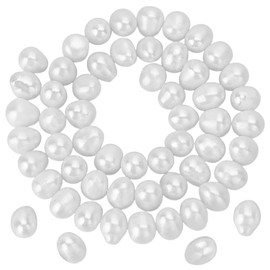 HOBBIESAY 1 Strand About 33Pcs Natural Cultured Freshwater Pearls Beads Strand Loose Beads Irregular Keshi Pearl Bead Seashell Color for DIY Crafts Jewelry Making Hole:0.8mm