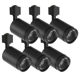 be studied 10W LED Track Lighting Heads – L-Type Adjustable Ceiling Spotlights, 3000K/4000K/5300K, Flicker-Free CRI90+ (6-Pack) – Black Track Light Fixtures for Accent, Task & Art Lighting