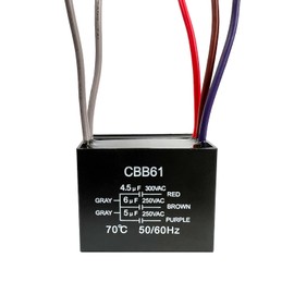 YukiHalu Ceiling Fan Capacitor CBB61 4.5uf + 6uf + 5uf 5 Wire 250V Compatible with New Harbor Breeze Hunter and Others