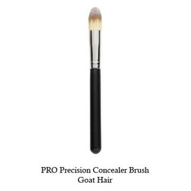 Tootloo Professional High PRO Precision Concealer Brush 2-Tone (Off-White and Light Brown) synthetic bristles 6-3/4" Black Wooden Handle. For eye shadow, blush, powder, foundation, and lips.
