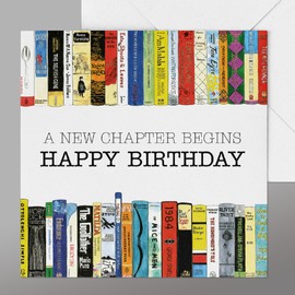 Books Birthday Card, A New Chapter Begins'. Fun Book Birthday Card