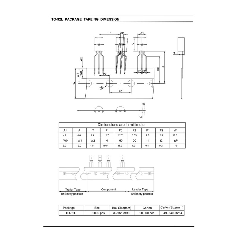 Chanzon KTC1027-Y TO-92L NPN Power Bipolar Junction Transistor, High Performance