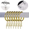 WUBAYI 50 Set Metal Brass Curtain Rings and Hooks, 30mm