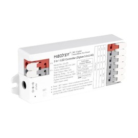 LGIDTECH E3-ZR Miboxer Zigbee 3 in 1 LED Strip Light Controller with Tool-Free Wiring,Used for RGB & RGBW & RGB+CCT LED Strip Light DC 12-24V,Smartphone Control via Gateway(Excluded)
