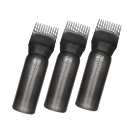 FRCOLOR Pack of 3 Root Bottle Applicator for Hair Hair Care Applicator Bottle Root Bottle Comb Hair Dye Bottle Comb for Hair Dye Bottles Hair Oil Bottle Black