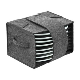 Camping Tableware Storage Felt Bag with Dividers,Camping Accessories for Motorhome Campervan Gadget Kitchen Cabinets,Felt Plate Holder & Cup Holder Camping (plate style)